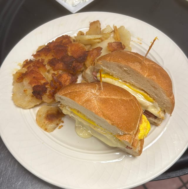 Ham, Bacon, Pork Roll or Sausage & Cheese Sandwich.